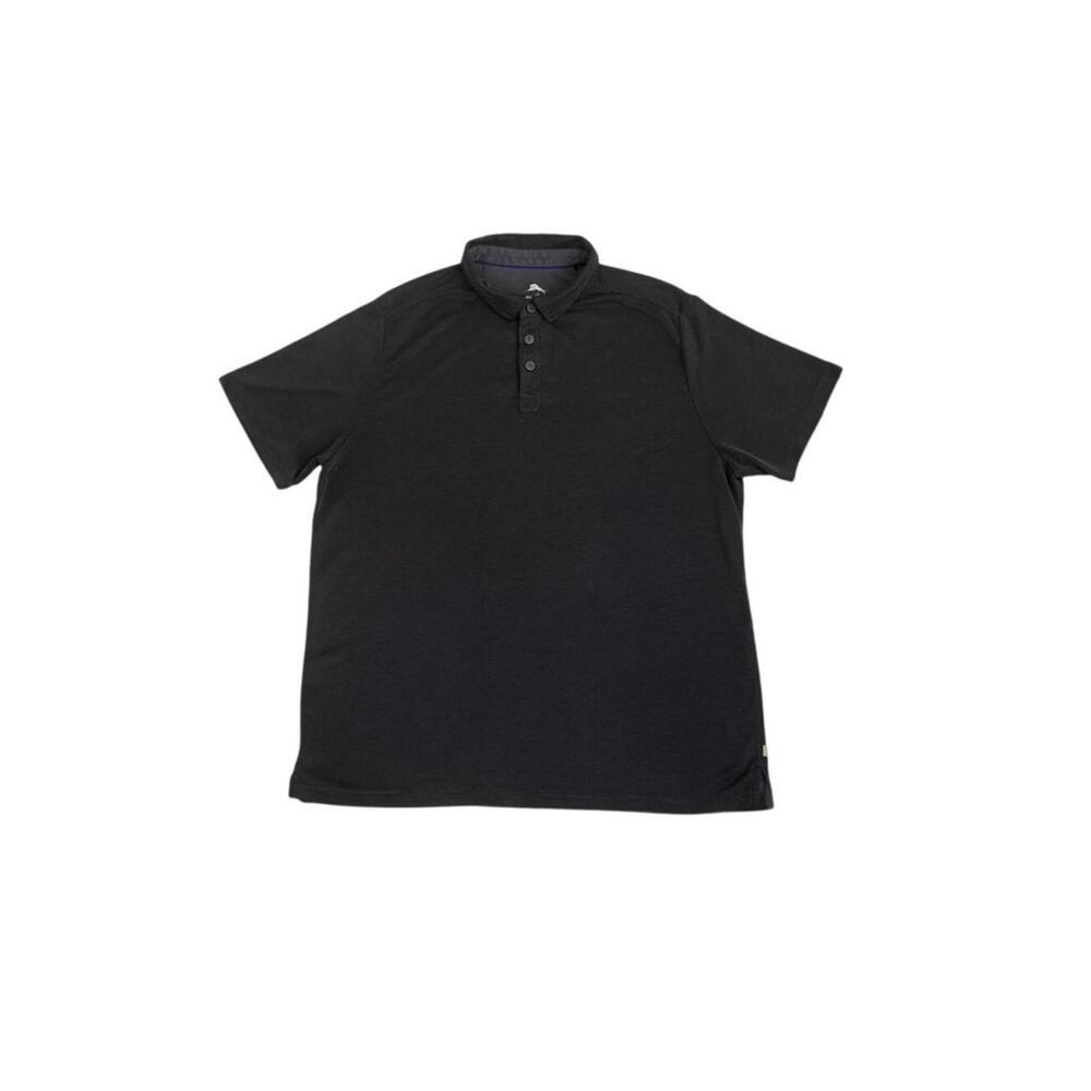 Tommy Bahama Silk Blend Dark Grey Relaxed Polo Shirt Size Men's XL